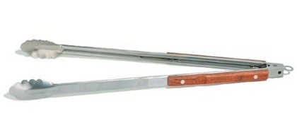 Long Stainless Steel BBQ Tong with Wooden Handle