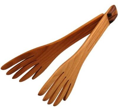 Wooden Salad Serving Fork – Folding Wooden Salad Fork in Cherry Wood