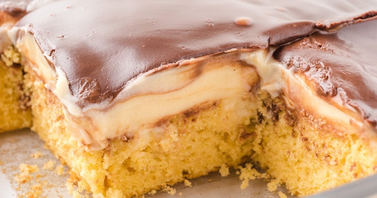 Boston Cream Poke Cake
